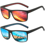 Perfectmiaoxuan Lunettes de soleil polarisées hommes femmes Mode Sommer Vacances Extérieur Conduite Pêche léger TR90 incassable cadre UV400 protection carré lunettes de soleil