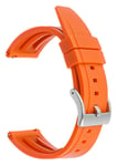 Tiera orange silikongummi klockarmband 20 mm