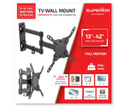 Superior Electronics SUPSTV010 TV Wall Mount Swivel from 13" to 42" (Full Motion E x between Slim) Vesa: 75 x 75, 100 x 100, 200 x 100, 200 x 200