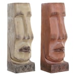 Cache-pot DKD Home Decor 16 x 17 x 49 cm Visage Beige Terre cuite Résine [2 U