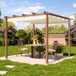 PRIMEYARD 3x3m Pergola, Solsegel, champagne - (400101)