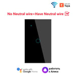 TUYA-Joli d'éclairage WiFi Smart Home,US,No melon al Line,avec melon al Line 1,2,3/4 Gang,Via Smart Life,Alexa,Google Home - Type 1Gang Black