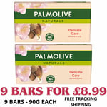 Palmolive Soap Bars, Naturals Delicate Care  - Almond Milk, 9 x 90g Bars