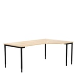 Lanab Group Hörn skrivbord 800x1800x1200x600mm | Höger Stativfärg: Svart - Bordsskiva: Ek