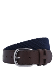 Hackett London Braided Leather Tip Belt, Burgundy Red