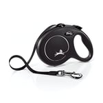 flexi Laisse rétractable Classique pour Chien - Noir - Taille L - 4,8 m - pour Chiens jusqu'à 50 kg