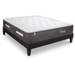 Bellecour - literie Ensemble privilege 140x200 cm Matelas Ressorts ensachés + Sommier Bois