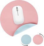 Tapis de Souris Rond Tapis de Souris Double Face Petit Tapis de Souris 20 cm, Portable Antidérapant Tapis de Bureau Cuir PVC Étanche pour Bureau Maison Ordinateur Clavier Gaming (C)