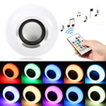 12W E27 LED RGB trådlös Bluetooth-högtalare Glödlampa Musik Audio Fjärrkontroll Lampa