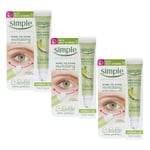 3 x Simple Kind To Eyes Revitalising Eye Roll On 15 ml each.