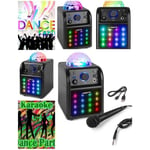 SONO ENCEINTE PORTABLE 8" PARTY KARAOKE SUR BATTERIE /SD/USB/BT/MP3 + MICRO EFFETS LEDS RGB + Télécommande pour la fête en KARAOKE