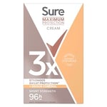 Sure Maximum Protection Sport Strength Anti-Perspirant Cream Stick 96-hour protection deodorant for 3x stronger* sweat protection 45 ml