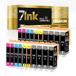 7INK Lot de 20 cartouches d'encre pour HP DeskJet Ink Advantage Noir 22 ml × 8 Cyan 16 ml × 4 Magenta 16 ml × 4 Jaune 16 ml × 4 Non régénéré Capacité totale 368 ml