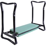 Tabouret de jardin pliable agenouilloir de jardin siège jardinage avec coussin acier eva noir vert