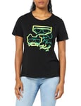 KARL LAGERFELD Paris Women's Karl/Choupette Logo T-Shirt, Black Kelly Chartruese, S