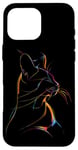 iPhone 16 Pro Max Vibrant Cat Silhouette Line Drawing Beauty Case