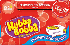 Hubba Bubba Chewing Gum, Seriously Strawberry, 20 Packs of 5 Pieces