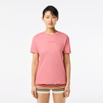 Lacoste T-shirt coton doux imprimé vintage Taille 38 Rose