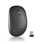 NGS Fog Pro Black - Souris sans Fil, Souris Optique 1000 DPI, Interface Nano USB, Boutons Silencieux, 2 Boutons et Molette de défilement, Plug and Play, Ambidextre, Couleur Noire