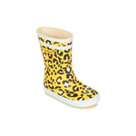 Aigle Baby Flac Boots Girls Yellow/Leopard - UK:3.5 Toddler - Wellington Boots Shoes