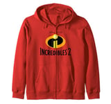 Disney Pixar The Incredibles 2 Classic Vintage Movie Title Zip Hoodie