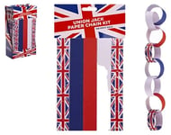 100pk PAPER CHAIN UNION JACK Strips Kings Coronation Hanging Party Street Decor