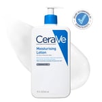 CeraVe Lotion hydratante, hydratant quotidien pour le visage et le corps, avec 3 céramides essentiels et acide hyaluronique, pour peaux sèches à très sèches, 562 ml