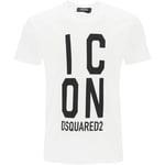 Dsquared2 Mens Bold Icon Logo Cool Fit White T-Shirt - Size X-Large