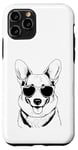 Coque pour iPhone 11 Pro Cool Simple Corgi Dessin Dog Lovers Lunettes de soleil