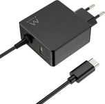 65W Usb C, Chargeur Type C Alimentation Adaptateur Pour Macbook Pro/Air, Lenovo,Hp,Asus, Acer,Huawei,Matebook,Xiaomi,Samsung, Tablettes,Câble De 1,5 Mètre,Prise Usb-A Supplémentaire, Noir