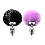 Alive Plug anal en métal Fluffy Twist S - Couleur : Rose