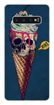 Coque en silicone imprimée compatible Samsung Galaxy S10 5G Ice cream skull blue