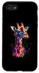 iPhone SE (2020) / 7 / 8 Colorful Artistic Giraffe Headphones Safari Animal Case