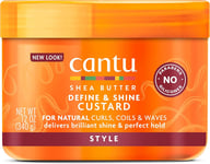 Cantu Define & Shine Custard 340g | Hair Styling Gel for Curls & Waves