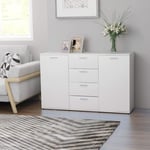 vidaXL Sideboard Easy to Clean Furniture Bedroom Chest of Drawer Standing Cupboard Side Storage Cabinet White 120x35,5x75cm Chipboard