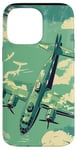 Coque pour iPhone 14 Pro Max Bombardier B-17G Green Pop Art Tropical B-17 Flying Fortress de la Seconde Guerre mondiale