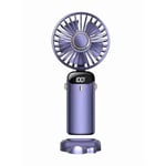 Rawrr Mini ventilateur portable 6500 mA - Pliable - Réglable - 5 vitesses - Rechargeable par USB - Convient pour l'intérieur et l'extérieur (violet)