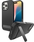 ZAGG Denali Snap KS Coque Renforcée en Graphène avec Support intégré pour iPhone 16 Pro [6.3 Pouces], Compatible MagSafe, Design à Double Couche, Coque de téléphone Anti-Choc (Noir)