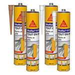 SIKA - Lot de Mastic, joint et colle multi-usages multi-supports - Sikaflex 11FC Purform - Intérieur et extérieur - Lot de 2 cartouches Beige de 300ml + 2 cartouches Blanches de 300ml