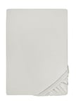 biberna 0077144 Drap housse jersey fin (hauteur du matelas max.22 cm), coton peigné, ultra doux 1x 180x200 cm - 200x200 cm, gris