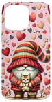 iPhone 15 Pro Max Pink Cat Stuff For Girls Cute Kitten And Hearts For Cat Lady Case