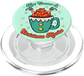 Funny Elf Santa Snowflake Hot Cocoa Christmas Movies Retro PopSockets PopGrip pour MagSafe