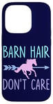 Coque pour iPhone 14 Pro Équitation Barn Hair Don't Care Funny Equestrian Rider