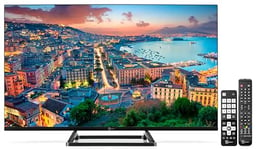 TELE System PALCO32 FL13 TV-Design sans cadre, double tuner terrestre et satellite, H.265/HEVC 10bit-Des centaines de chaînes HD italiennes et étrangères-Télécommandes standard et pour personnes âgées