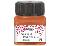 Kreul 16248 - Glass & Porcelain Classic metallic Kupfer, en pot de 20 ml, peinture brillante pour verre et porcelaine à base d'eau, séchage rapide, opaque