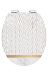 Wirquin 20723081 Abattant WC avec frein de chute Diplomat 100% FSC, top fix, déclipsable, marbre