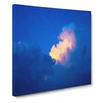 Light Upon the Clouds Modern Canvas Wall Art Print Ready to Hang, Framed Picture for Living Room Bedroom Home Office Décor, 14x14 Inch (35x35 cm)