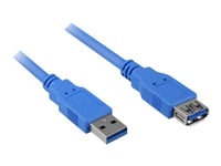 Sharkoon - Usb-Förlängningskabel - Usb Typ A (Hona) Till Usb Typ A (Hane) - Usb 3.0 - 2 M - Svart