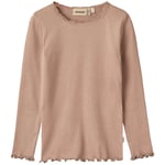 Wheat Reese Ribbad Långärmad T-shirt Nougat Rose | Rosa | 110 cm