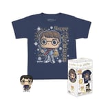 Funko Pocket Pop! & Tee: Harry Potter - Holiday Harry - pour Les Enfants - Small - (S) - T-Shirt - Vêtements avec Mini-Figurine en Vinyle à Collectionner - Idée de Cadeau pour Les Adultes